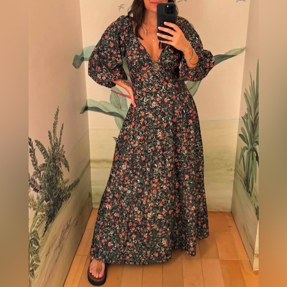 FARM Rio Flower Garden Long Dress Size S - Picture 1 of 11